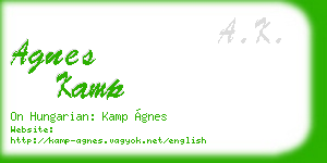 agnes kamp business card